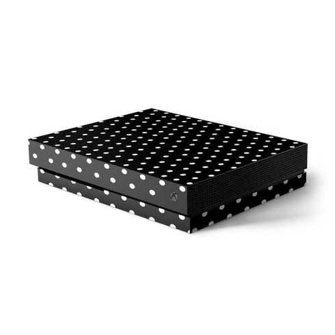 Black and White Polka Dots Xbox One X Console Skin